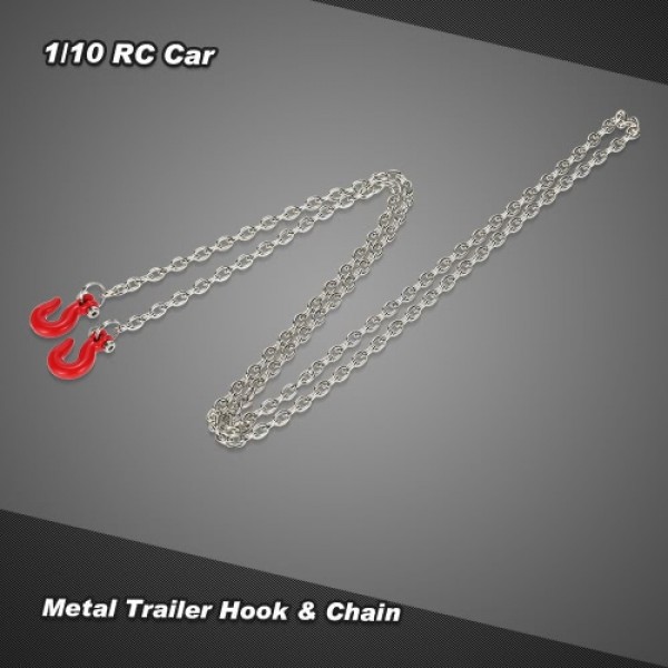 Metal Trailer Hook &amp; Chain for 1/10 D90 Axial SCX10 RC Rock Crawler