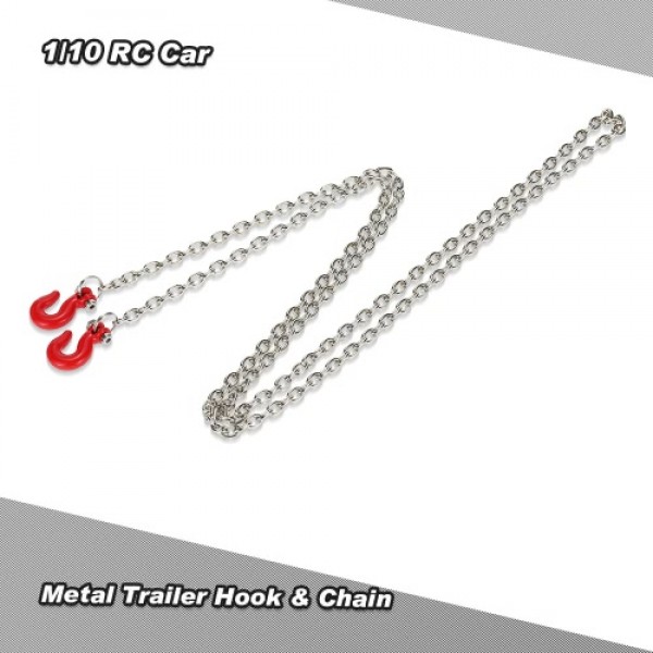 Metal Trailer Hook &amp; Chain for 1/10 D90 Axial SCX10 RC Rock Crawler