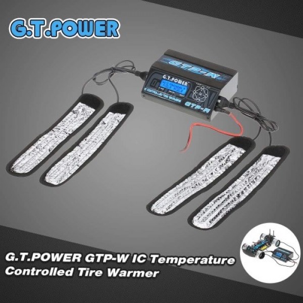 G.T.POWER GTP-W IC Temperature Controlled Tire Warmer Strip Heater with LCD Display for 1/10 Size Touring Car Pre-heat Rubber Ti