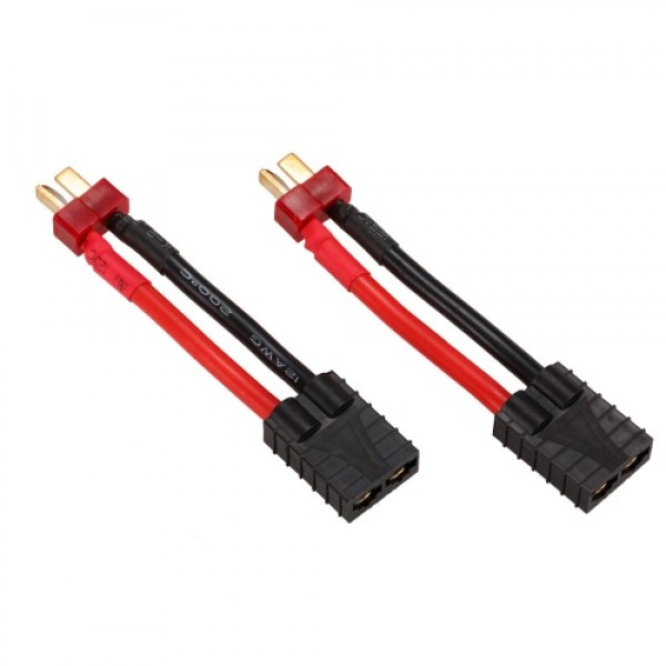 2pcs Female Connector to Male Deans T-Type Plug Ultra Adapter Wire Harness for Traxxas RC Car