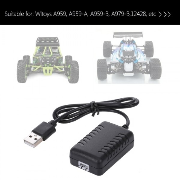 7.4V Lithium Battery Charging Cable XH-3P Port for Wltoys RC Car A959 A959-A A959-B A979-B 12428