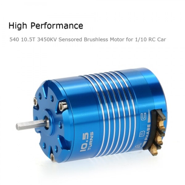 High Performance 540 10.5T 3450KV Sensored Brushless Motor for 1/10 RC Car Truck