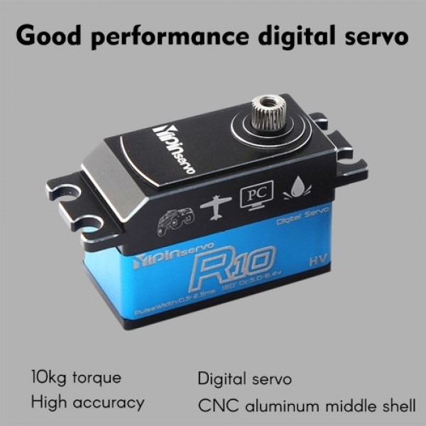 YIPINServo 10KG Digital Servo Metal Gear Servo for 1/8 1/10 Scale RC Cars Robot Manipulator