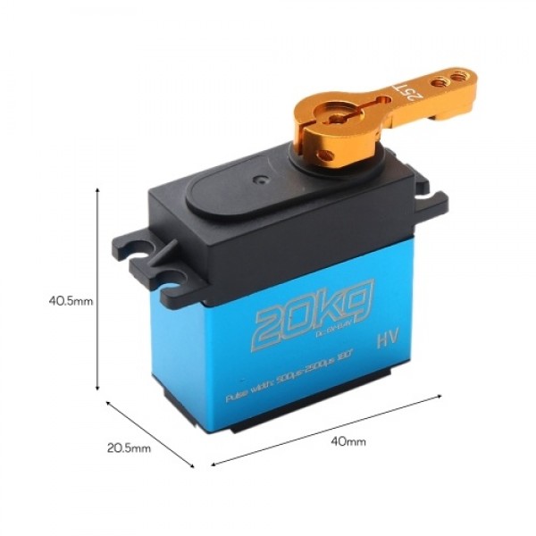 20KG Digital Servo Metal Gear Servo for 1/8 1/10 1/12 Scale RC Cars Robot Boat Manipulator with 25T Arm