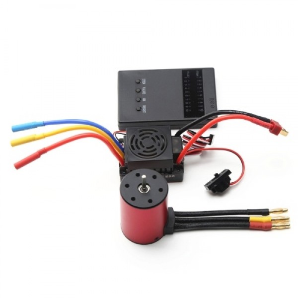 2300KV Brushless Motor 3650 Waterproof Motor with 60A Brushless ESC 5.8V 3A BEC Programming Card for 1/8 1/10 RC Car