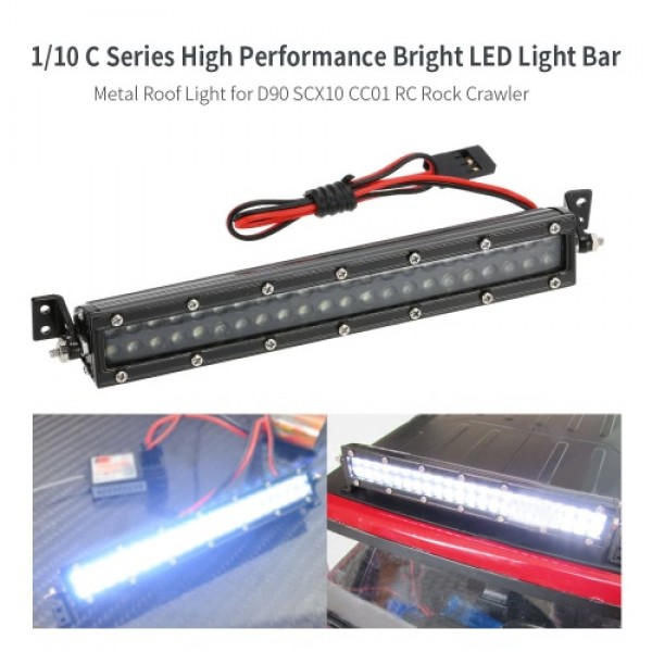 1/10 C Series High Performance Bright LED Light Bar Metal Roof Light Lamp for 1/10 HSP RC4WD Axial D90 SCX10 Traxxas TAMIYA CC01