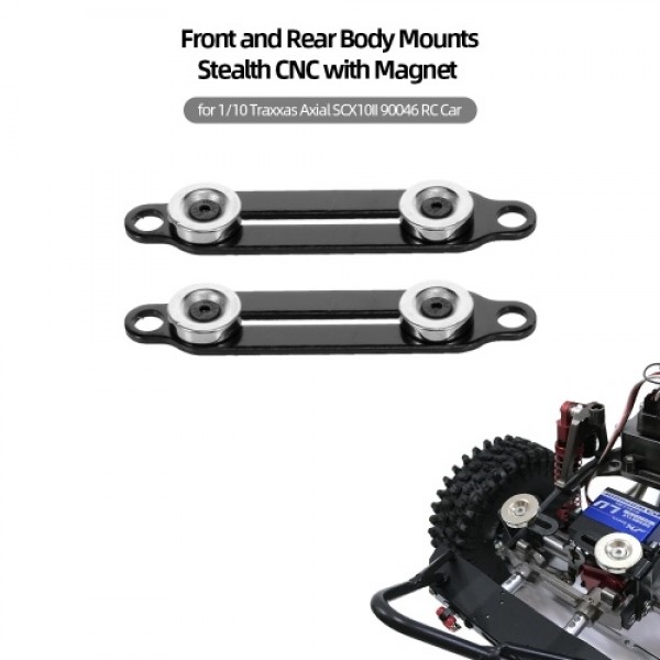 Front and Rear Body Mounts Stealth CNC with Magnet for 1/10 Traxxas Axial SCX10II 90046 RC Car