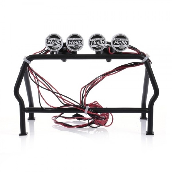 Metal Roll Cage Bucket with 6 LED Lights for 1/10 Rc4wd Tamiya Axial TF1/2 Truck Car