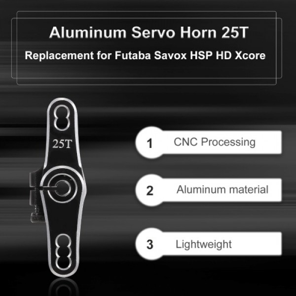 Aluminum Servo Horn 25T Steering Arms Double Head Replacement for Futaba Savox Servo HSP HD Xcore RC Car