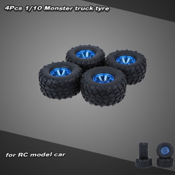 4Pcs/Set 1/10 Monster Truck Tire Tyres for Traxxas HSP Tamiya HPI Kyosho RC Model Car