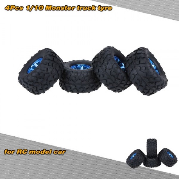 4Pcs/Set 1/10 Monster Truck Tire Tyres for Traxxas HSP Tamiya HPI Kyosho RC Model Car