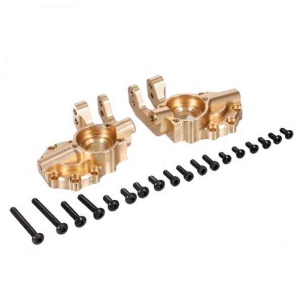 Brass Heavy Duty Front Steering Knuckle Set Compatible with TRAXXAS TRX4 1/10 RC Crawler Counterweight style Climbing Car Access