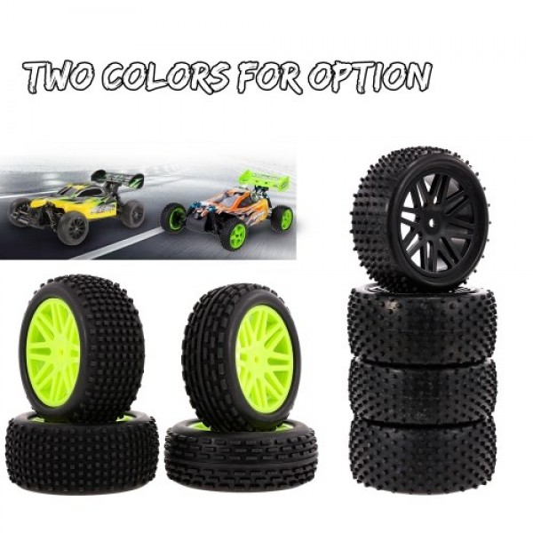 4PCS 1/10 RC Off-road Tyre Nail Point Tread Pattern V Hole Rim for 1/10 HSP HPI Redcat RC4WD RC Buggy