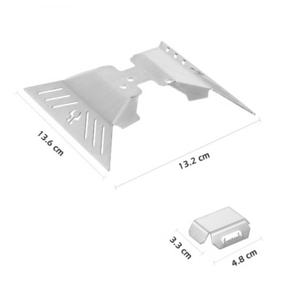 Stainless Steel Axle Protector Chassis Armor Skid Plate Compatible with RC Crawler Axial Capra 1.9 UTB AXI03004 Upgrade Parts