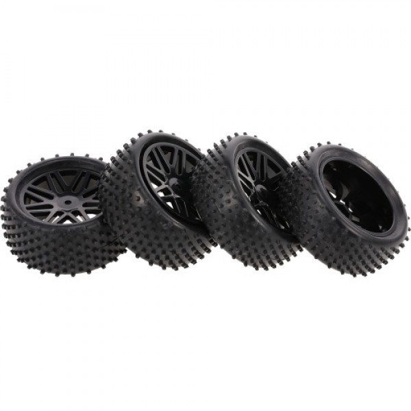 4PCS 1/10 RC Off-road Tyre Nail Point Tread Pattern V Hole Rim for 1/10 HSP HPI Redcat RC4WD RC Buggy