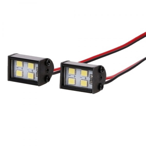 2pcs RC LED Lights Headlight Roof Lamp Light 8LEDs Light for 1/10 Traxxas TRX-4 Trx-6 D90 HSP Redcat RC 4WD Tamiya Axial SCX10 H