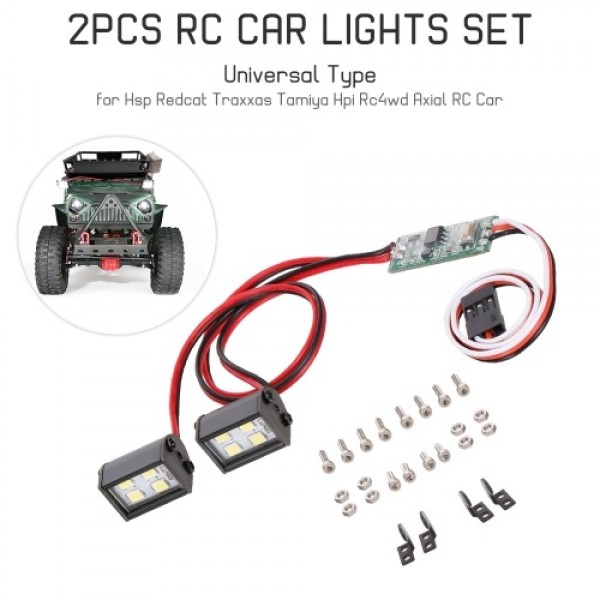 2pcs RC LED Lights Headlight Roof Lamp Light 8LEDs Light for 1/10 Traxxas TRX-4 Trx-6 D90 HSP Redcat RC 4WD Tamiya Axial SCX10 H