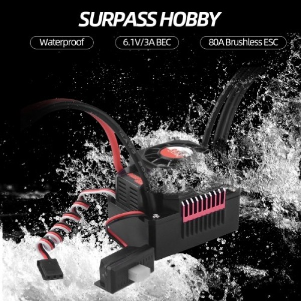 SURPASS HOBBY 80A Brushless ESC Waterproof Electric Speed Controller