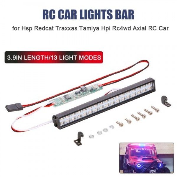 RC LED Lights Bar 100mm/3.9in Metal Roof Lamp Light Headlight 34LEDs Light