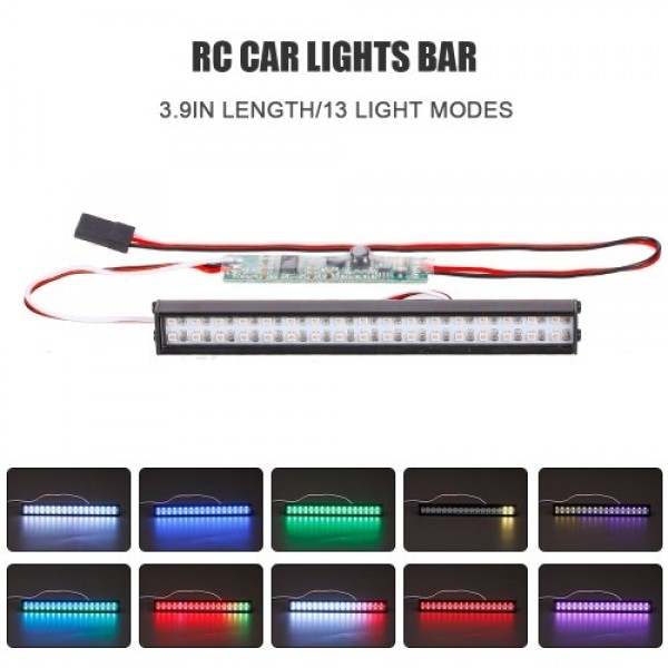 RC LED Lights Bar 100mm/3.9in Metal Roof Lamp Light Headlight 34LEDs Light