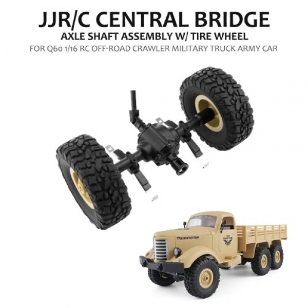 JJR/C Central Bridge Axle Shaft Assembly w/ Tire Wheel