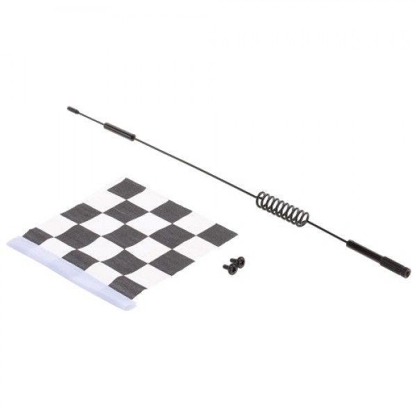 Metal Decorative Antenna with White &amp; Black Flag for 1:10 Traxxas Hsp Redcat RC4WD Tamiya Axial Scx10 D90 Hpi RC Crawler Car