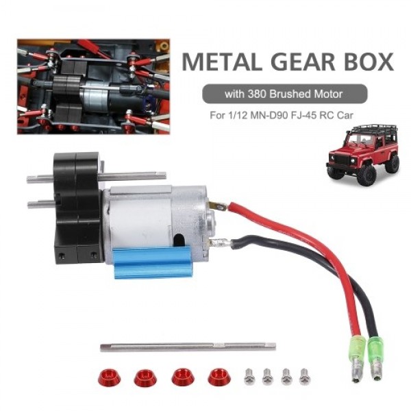 Replacement For 1/12 MN-D90 FJ-45 Metal Gearbox 380 Brushed Motor Speed Change RC Car Parts