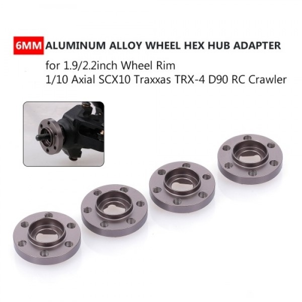 4Pcs 6mm Wheel Hex Hub  Adapter