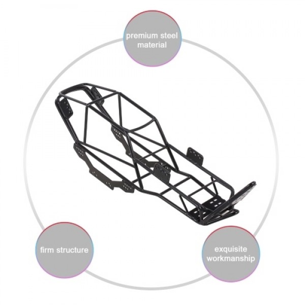 V Steel Roll Cage Frame Body Chassis Compatible with 1/10 AXIAL SCX10 90022 90027 RC Rock Car Crawler Climbing Truck Replacement