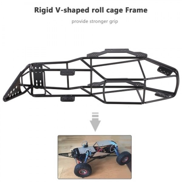 V Steel Roll Cage Frame Body Chassis Compatible with 1/10 AXIAL SCX10 90022 90027 RC Rock Car Crawler Climbing Truck Replacement