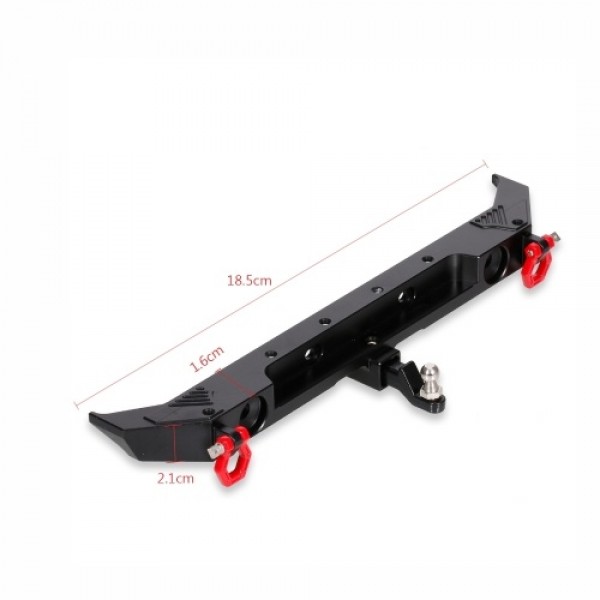 1/10 RC Crawler Car Metal Rear Bumper with D-rings Tow Hitch Shackles&amp;2-LED Lights Compatible with Axial SCX10 I II III 9004