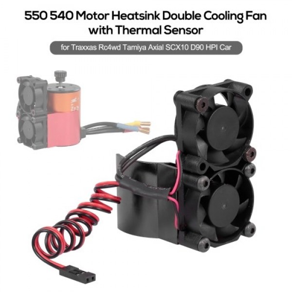 RC Car Motor Heatsink 550 540 Motor Double Cooling Fans with Thermal Sensor CNC Aluminum Alloy Heatsink