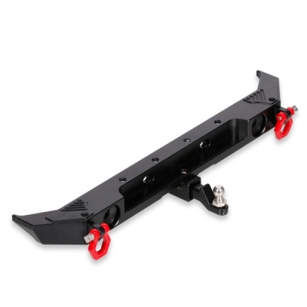 1/10 RC Crawler Car Metal Rear Bumper with D-rings Tow Hitch Shackles&amp;2-LED Lights Compatible with Axial SCX10 I II III 9004