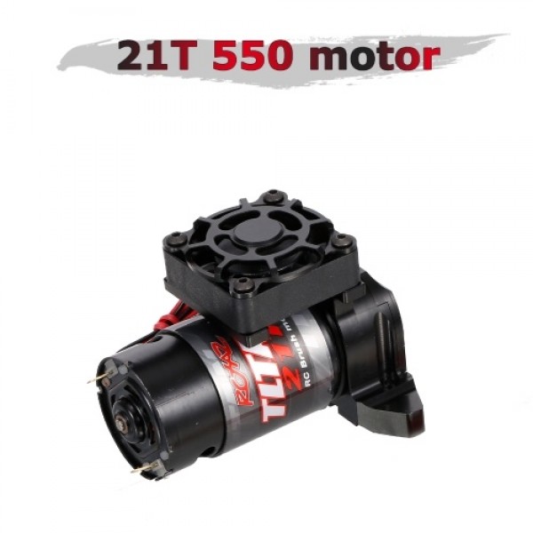 21T 550 Brushed Motor with Cooling Fan and Motor Mount Base Holder Replacement for 1/10 RC Car Traxxas Trx-4 Trx-6 RC Car