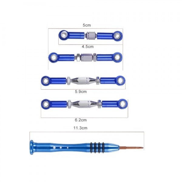 Metallic Pull Rod Kit for Wltoys 144001 124019 124018 1/12 1/14 RC Car