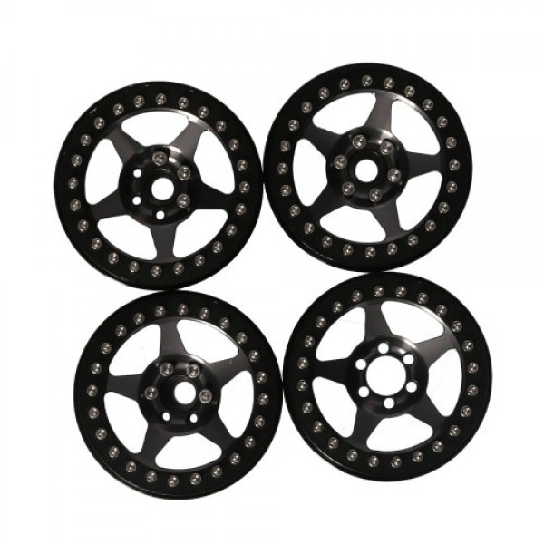 Metal Wheel Rim Beadlock Wheel Rims Hub 4pcs Compatible with AXIAL SCX10 90046 traxxas TRX4 RC4WD D90 hsp redcat tamiya hpi RC C