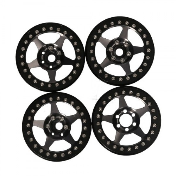 Metal Wheel Rim Beadlock Wheel Rims Hub 4pcs Compatible with AXIAL SCX10 90046 traxxas TRX4 RC4WD D90 hsp redcat tamiya hpi RC C