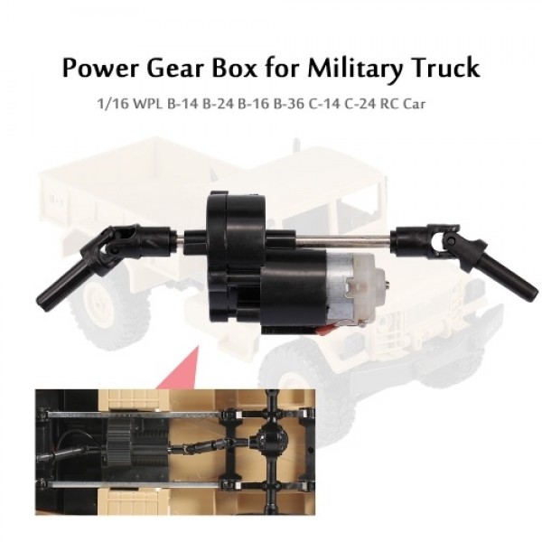 Power Gear Box for Military Truck 1/16 WPL B-14 B-24 B-16 B-36 C-14 C-24 RC Car