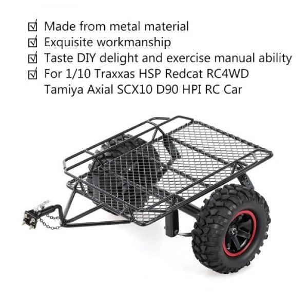 Trailer Car Hopper Trail for 1/10 Traxxas HSP Redcat RC4WD Tamiya Axial SCX10 D90 HPI RC Crawler Car DIY