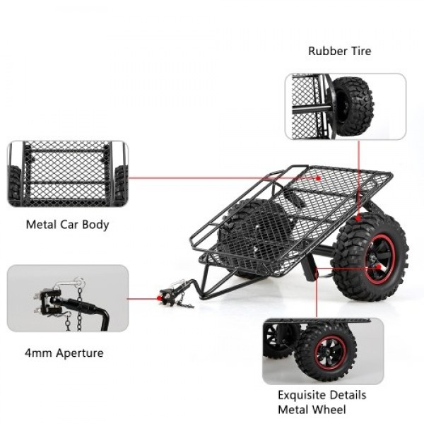 Trailer Car Hopper Trail for 1/10 Traxxas HSP Redcat RC4WD Tamiya Axial SCX10 D90 HPI RC Crawler Car DIY