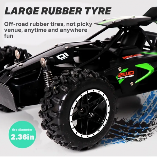 1:18 Small High-speed Off-road 2.4G Remote Control Car Drifting 15KM/H To Adapt To Various Road Sections Anti-collision Settings Rubber Big Tires