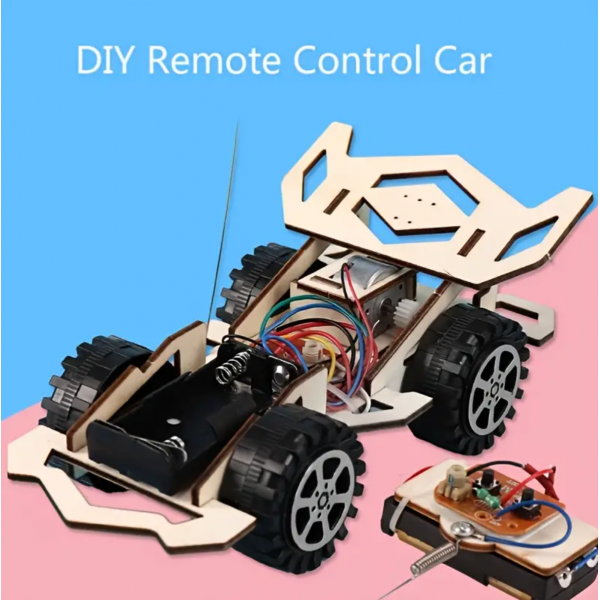 Student DIY Wireless Remote Control Car Scientific Invention Kit, Diy Small Technology Production Wireless Remote Control Car, Student Handmade Scientific Experiment Material Kit