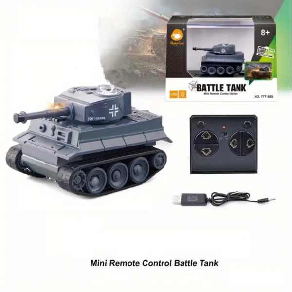 Mini Mini Remote Control Tank, Miniature Simulation Four-way Wireless Charging Children's Indoor Desktop Remote Control Car Military Toy Car Gift