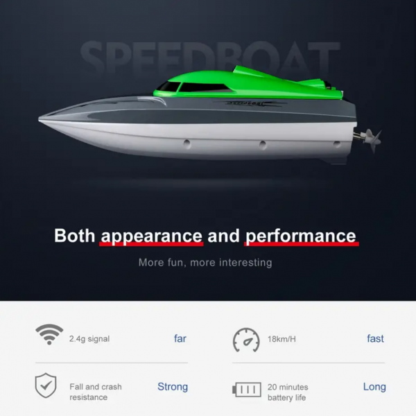 2.4G Remote Control Boat, Rechargeable High-speed Speedboat, Yacht Upgrade Version 806 Rechargeable Racing Boat Water Toy For Children