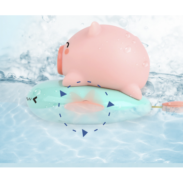 Children's wind-up piggy flying fish