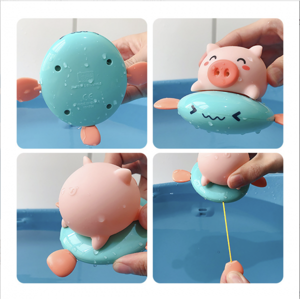 Children's wind-up piggy flying fish