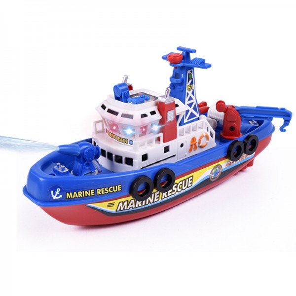 Children's Model Electric Fire Boat Toy Music Luminous Water Spray Bath Toy Boat