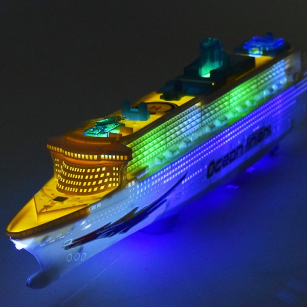 Gift, Children's light music cruise ship universal toy ship simulation model electric toy