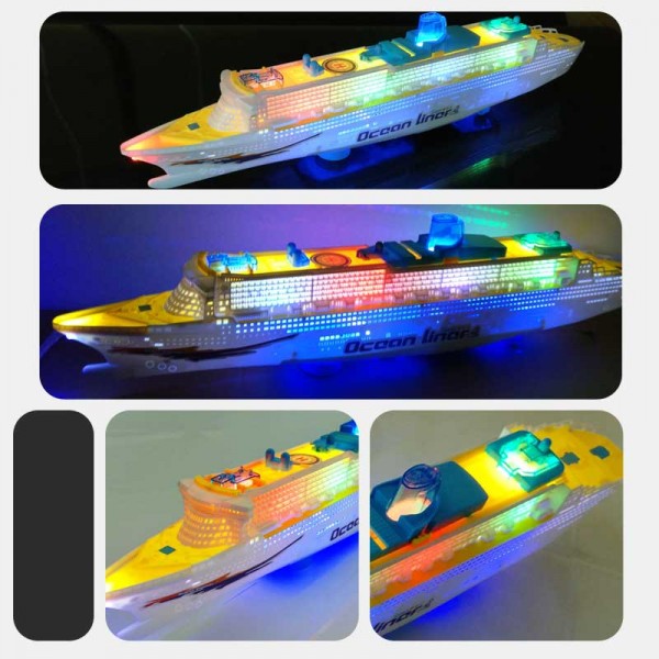 Gift, Children's light music cruise ship universal toy ship simulation model electric toy